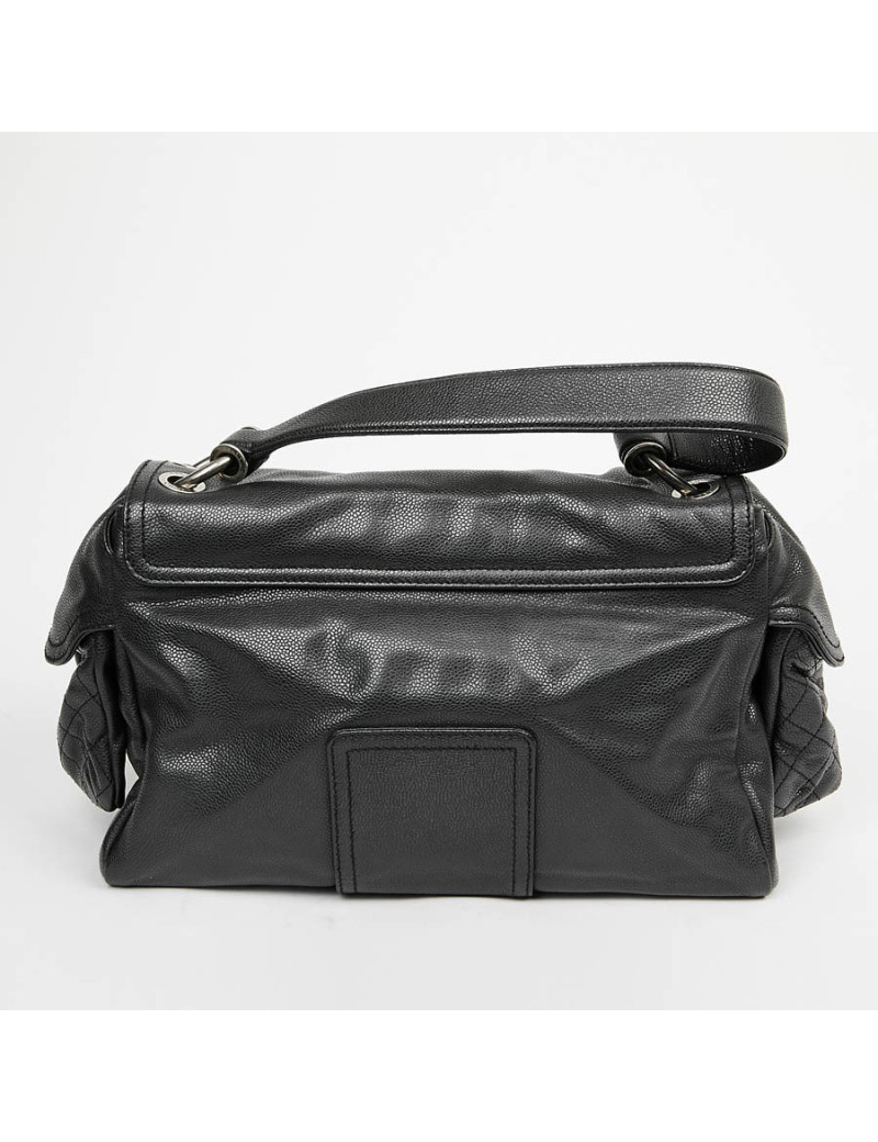 Sac CHANEL épaule noir cuir de veau caviar