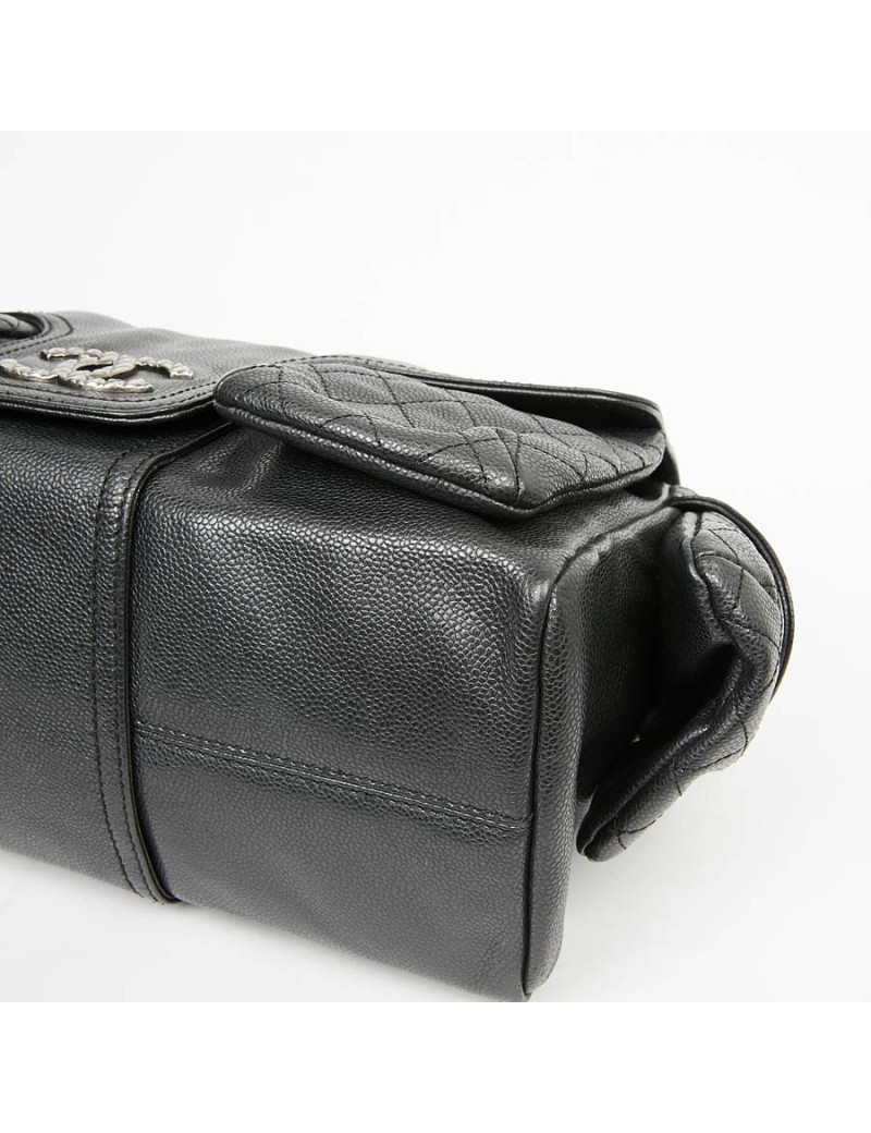 Sac CHANEL épaule noir cuir de veau caviar