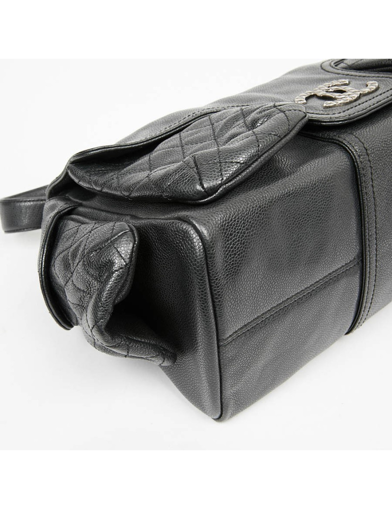 Sac CHANEL épaule noir cuir de veau caviar