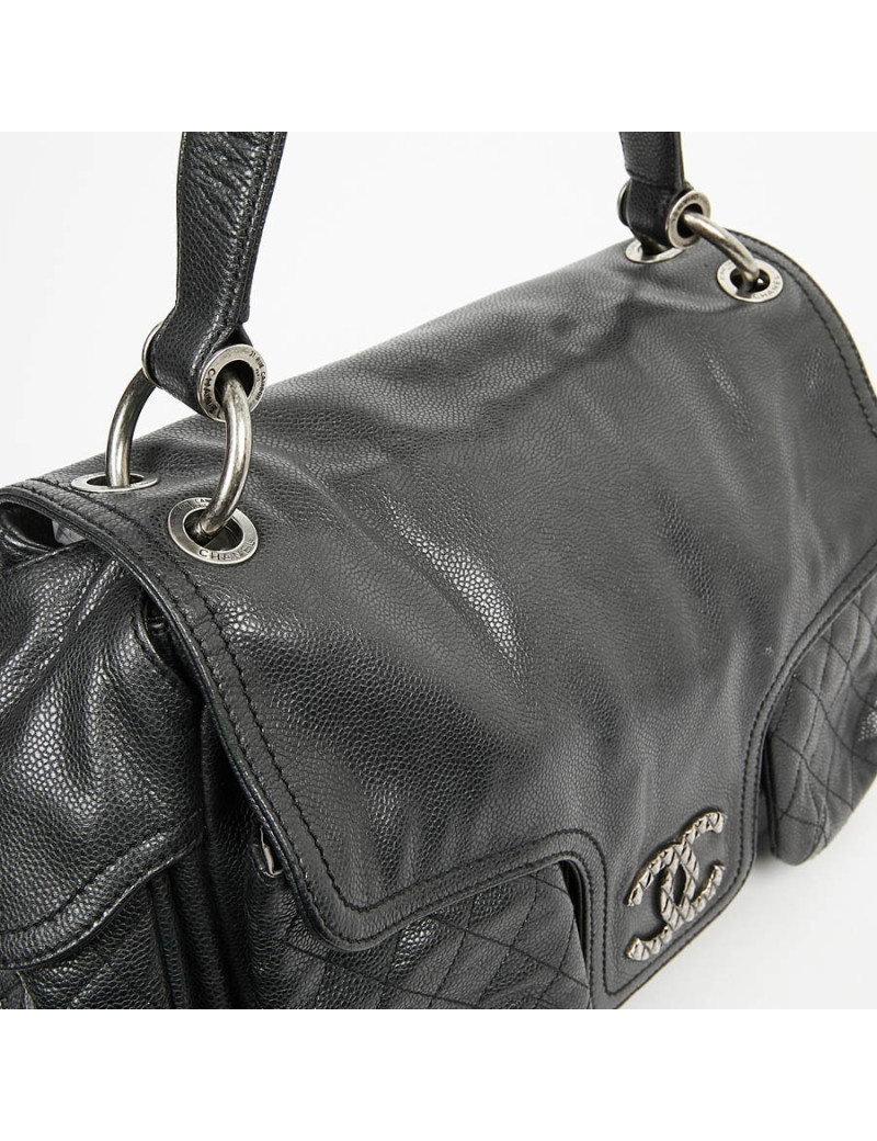 Sac CHANEL épaule noir cuir de veau caviar