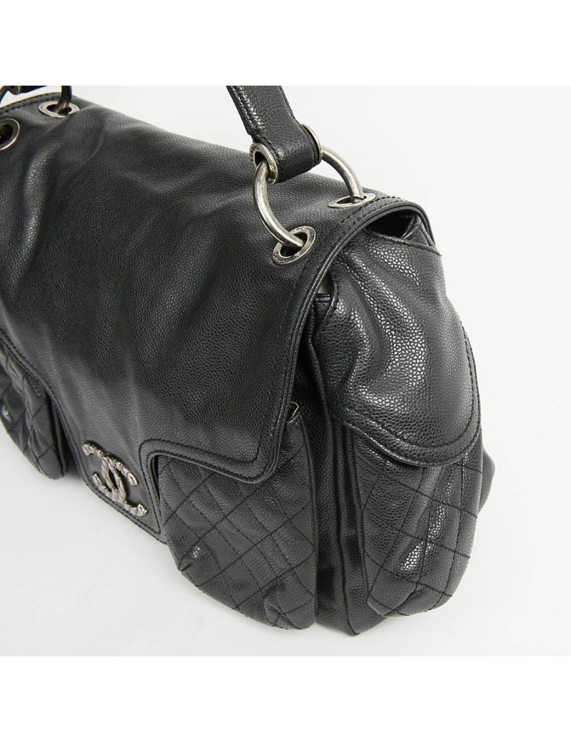Sac CHANEL épaule noir cuir de veau caviar