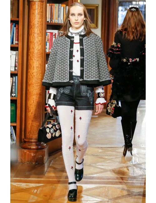 CHANEL Boy bag in black boiled wool with embroidered patches