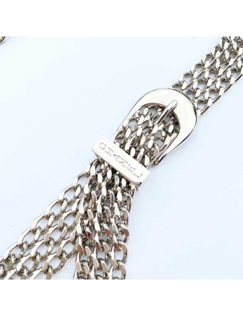 CHANEL triple silver chain belt Vintage
