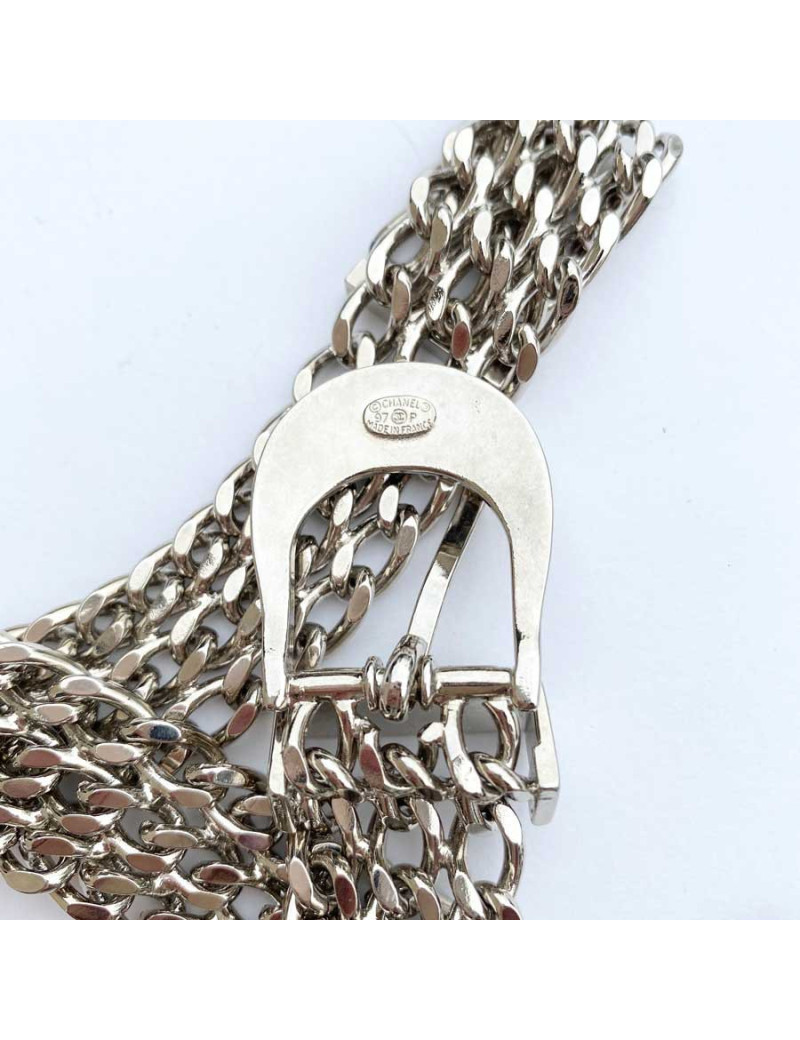 CHANEL triple silver chain belt Vintage