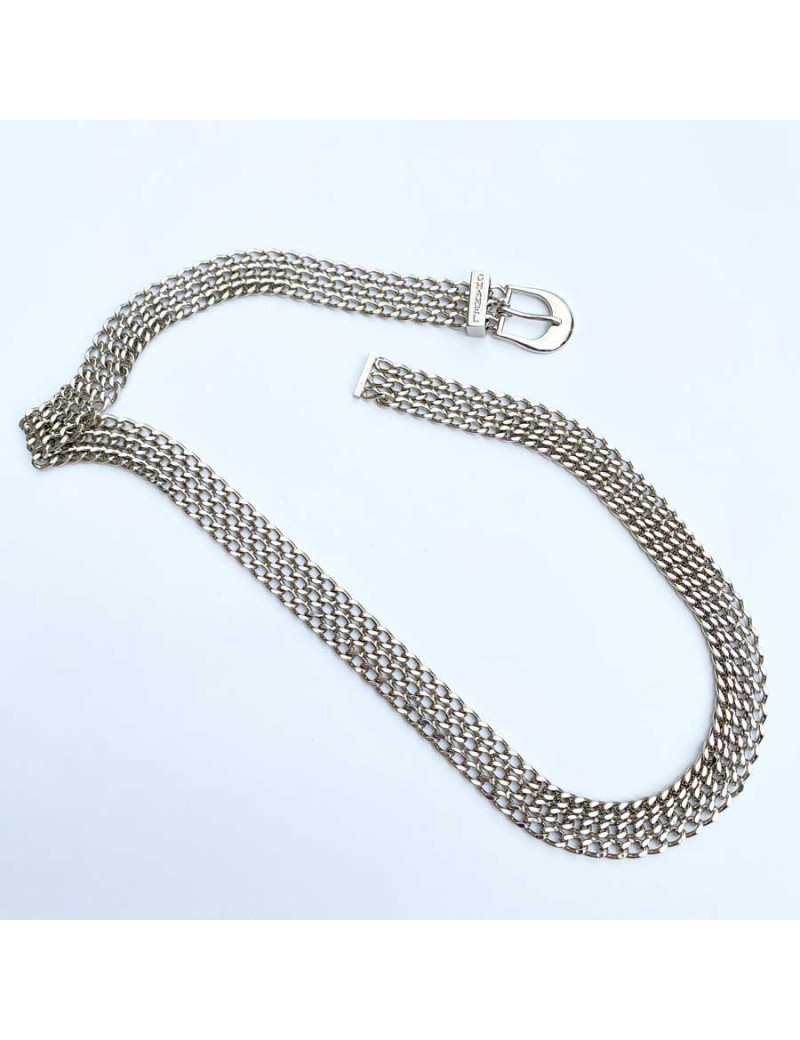 CHANEL triple silver chain belt Vintage