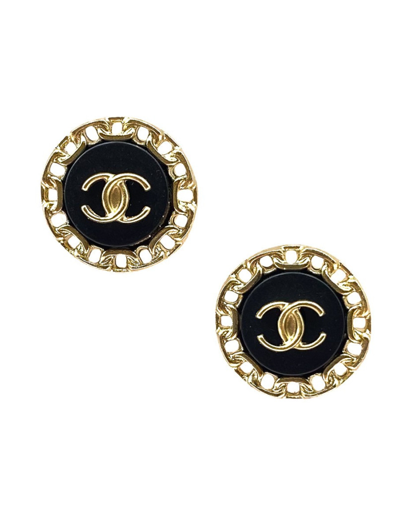 Boucles d'oreille clous CHANEL CC ronds