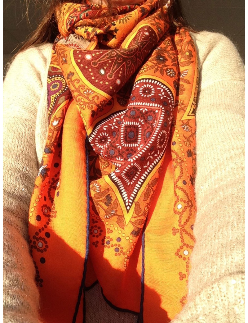 Étole "Arbre de Vie" HERMÈS cachemire et soie