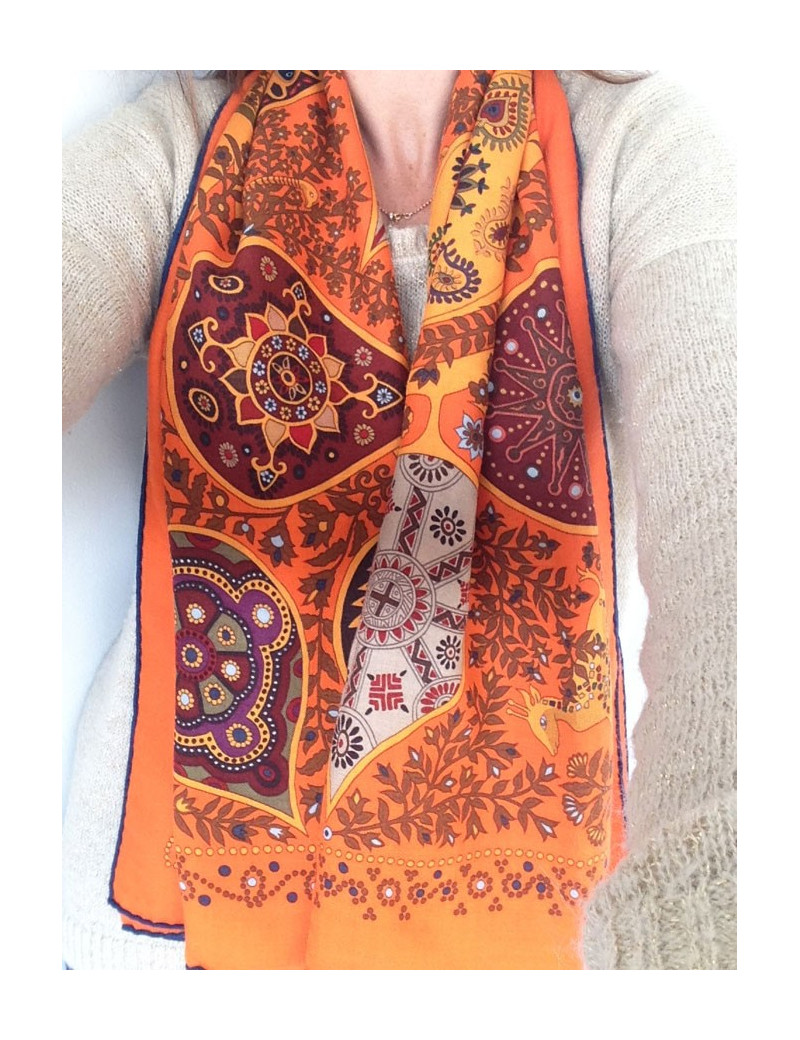 Étole "Arbre de Vie" HERMÈS cachemire et soie