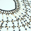 Plastron CHANEL couture perles bleues et noires