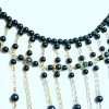 Plastron CHANEL couture perles bleues et noires