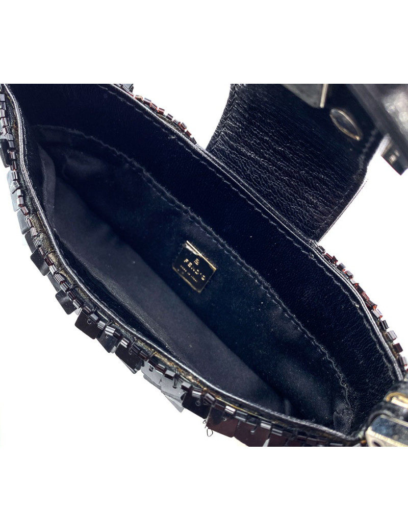 Mini baguette FENDI sequins noirs