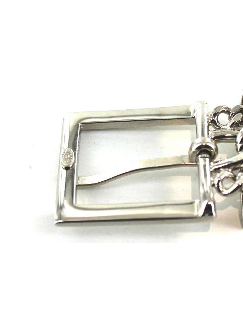 Ceinture CHANEL tripe rangs chaînes métal argenté