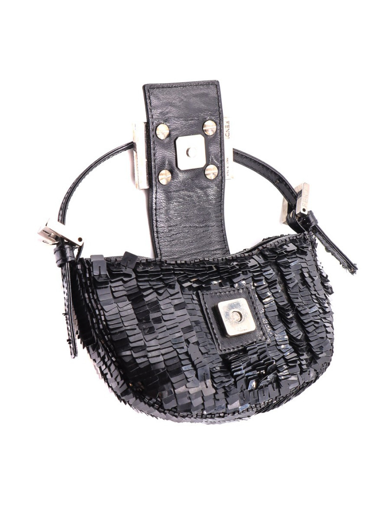 Mini baguette FENDI sequins noirs