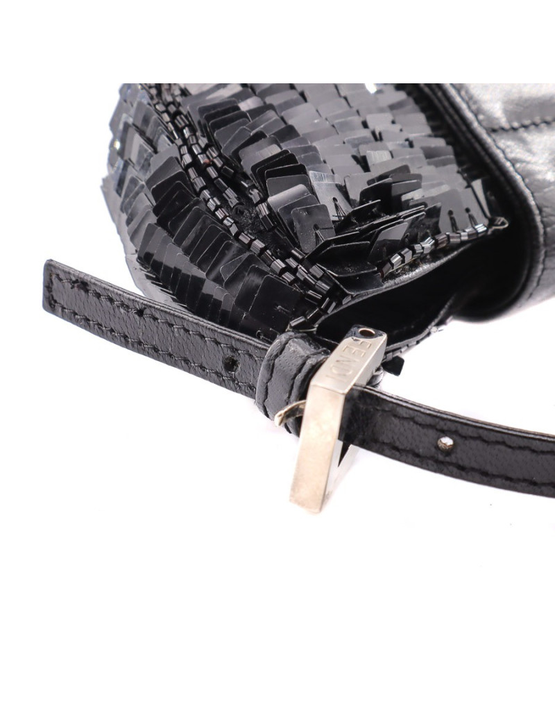 Mini baguette FENDI sequins noirs