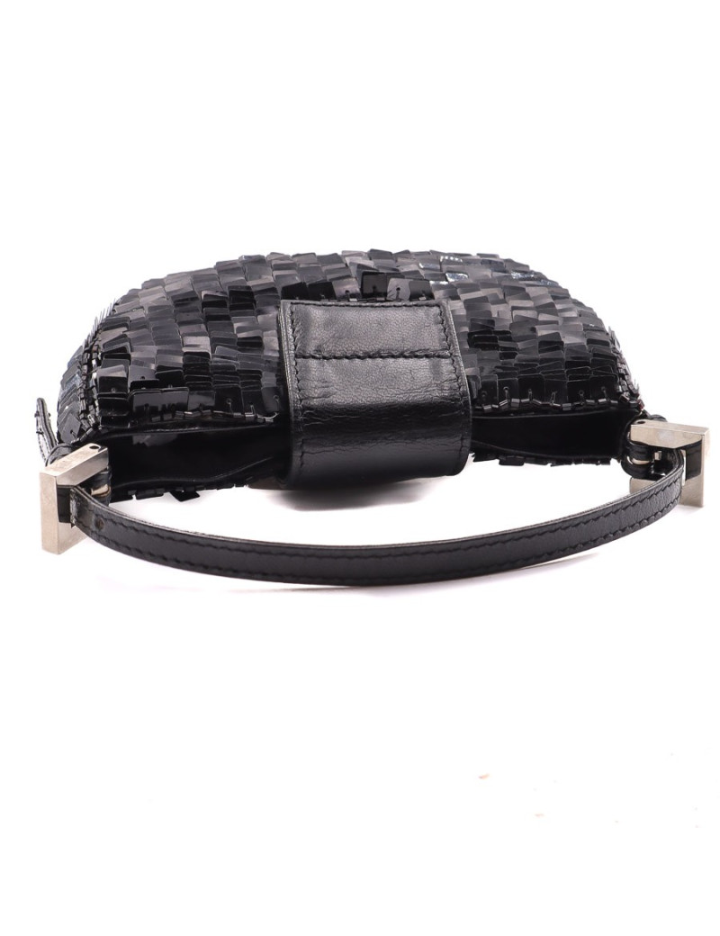 Mini baguette FENDI sequins noirs