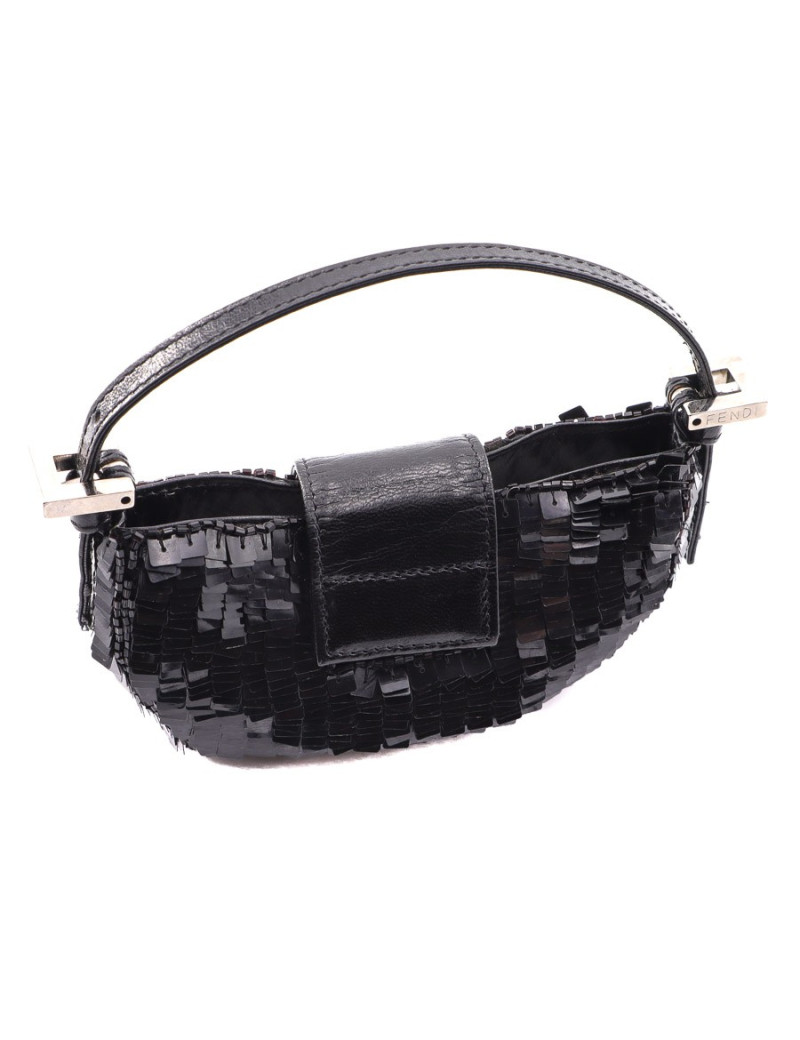 Mini baguette FENDI sequins noirs