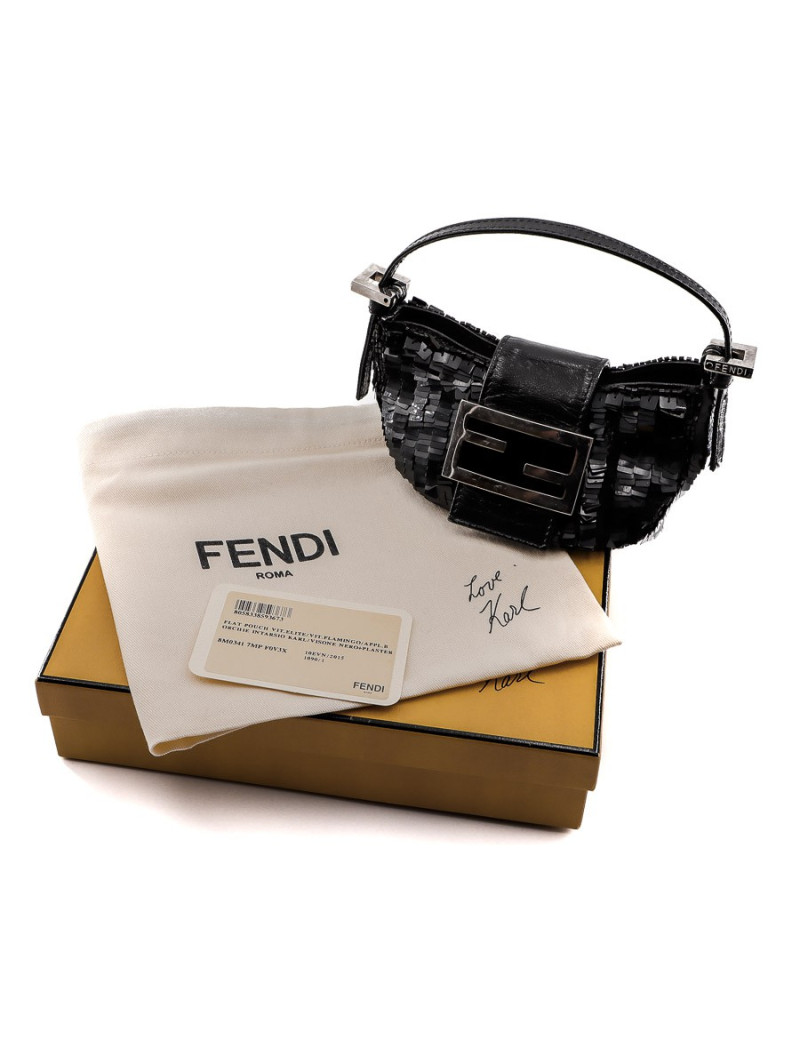 Mini baguette FENDI sequins noirs