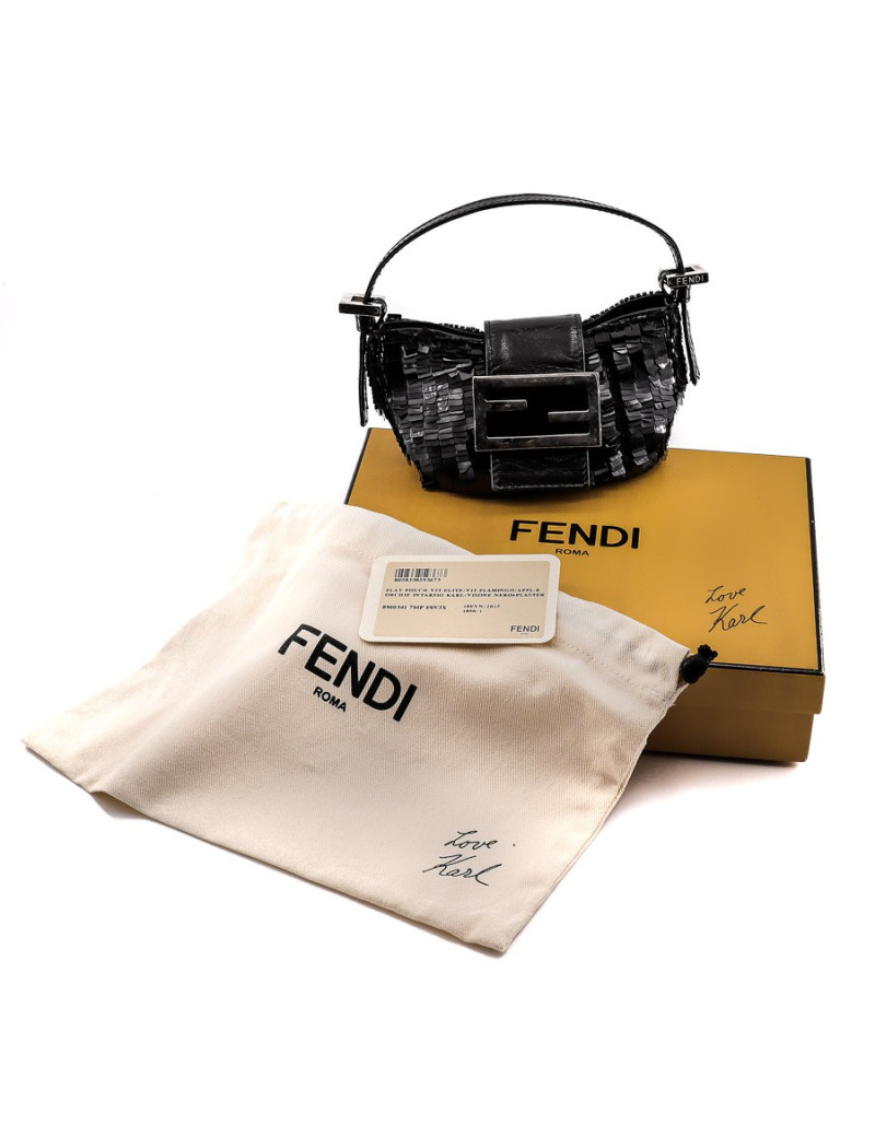 Mini baguette FENDI sequins noirs