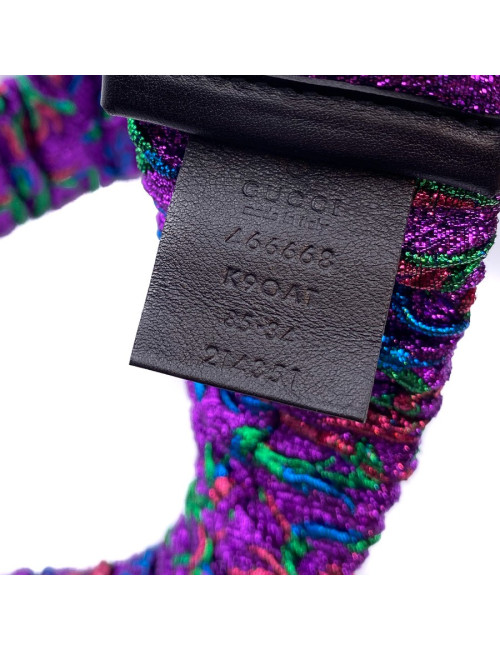 Ceinture GUCCI multicolore tête de loup dorée