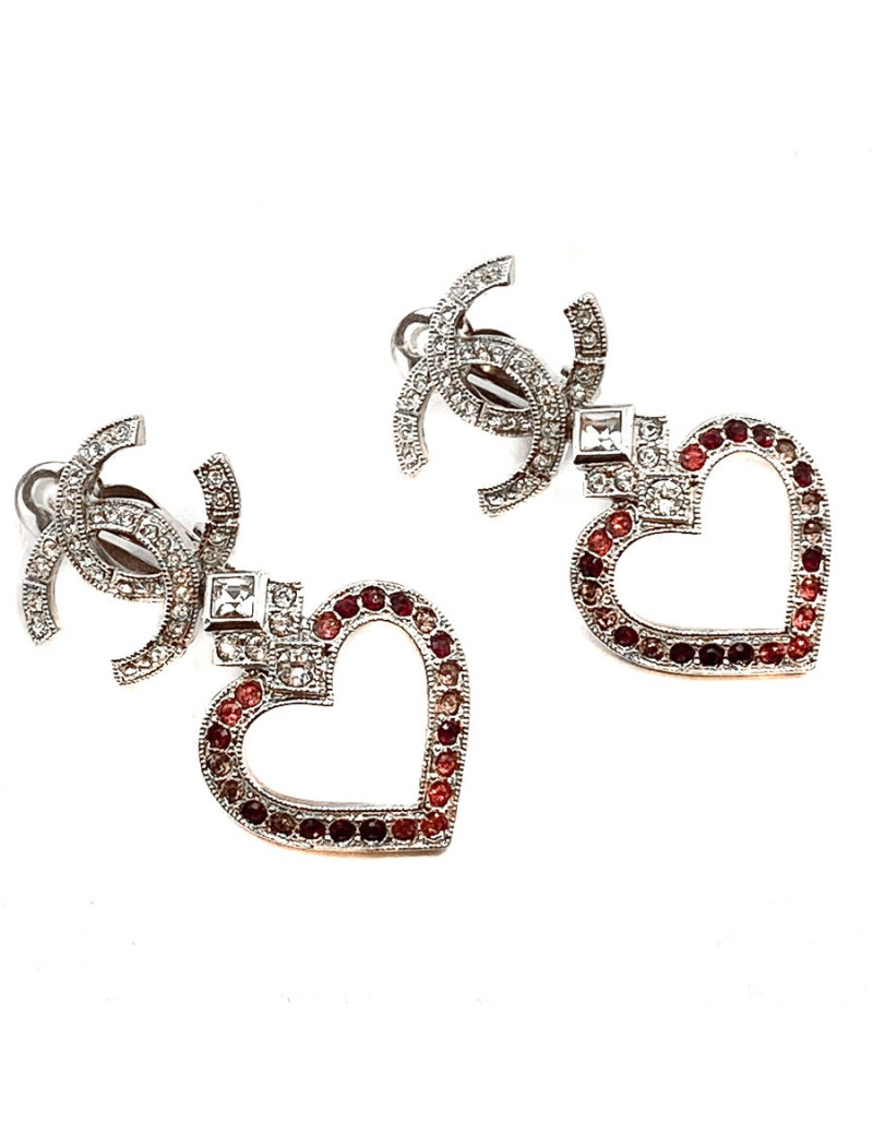 Bo coeur pendant strass CHANEL