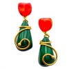 Clips YSL vintage pendants verts, rouges et or