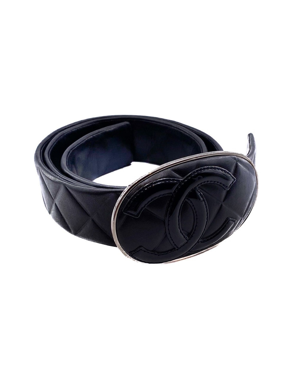Ceinture cuir noire T85 CHANEL