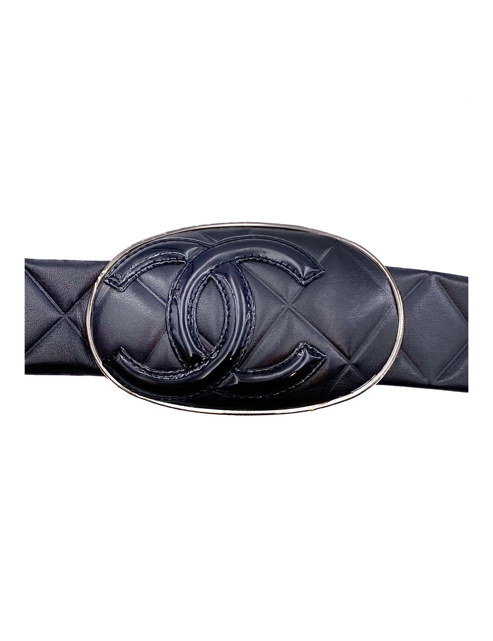 Ceinture cuir noire T85 CHANEL