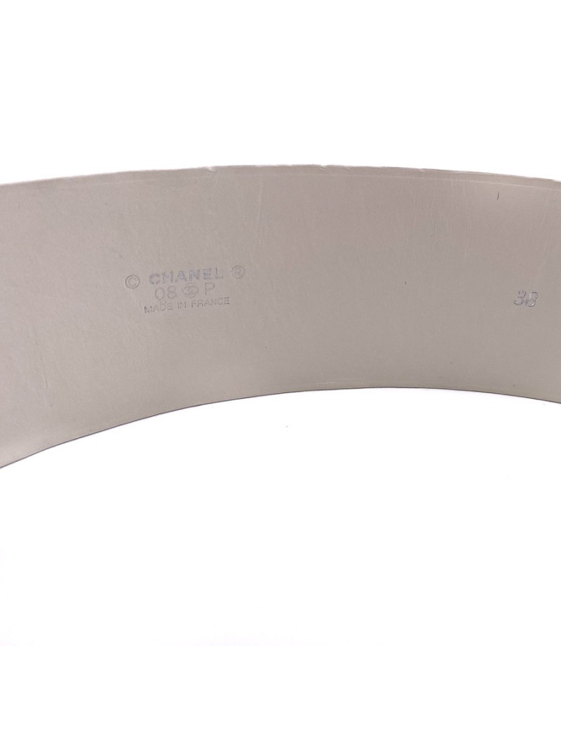 Ceinture beige CHANEL cuir et pâte de verre T90