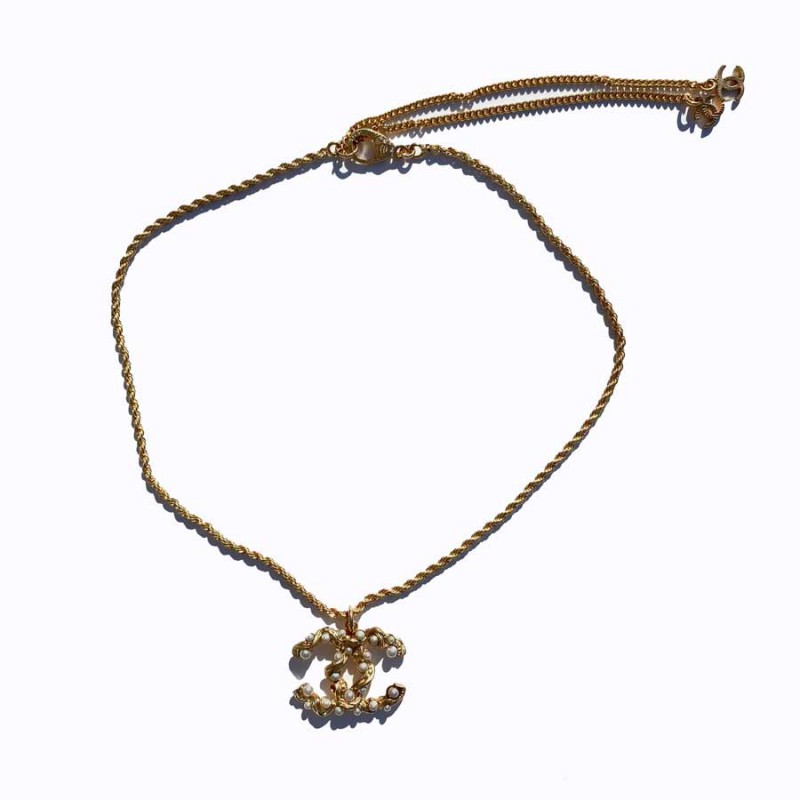 Chanel Necklace golden pearl beads - VALOIS VINTAGE PARIS