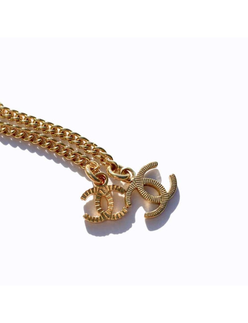 Chanel Necklace golden pearl beads