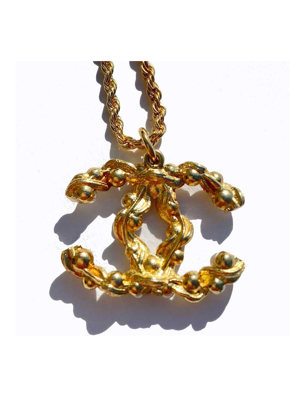 Chanel Necklace golden pearl beads