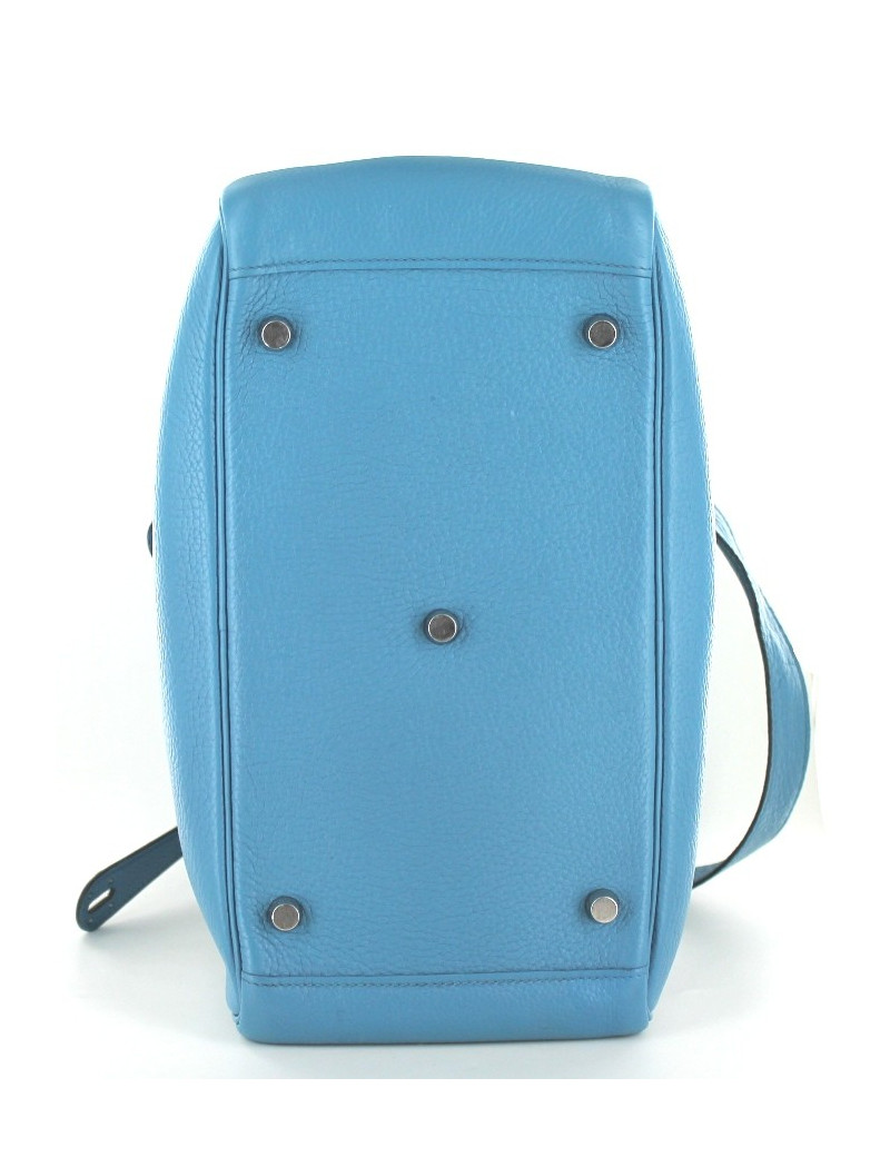 LINDY HERMES en cuir taurillon bleu 