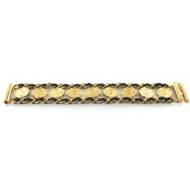 Bracelet CHANEL vintage pièces métal doré et chaîne