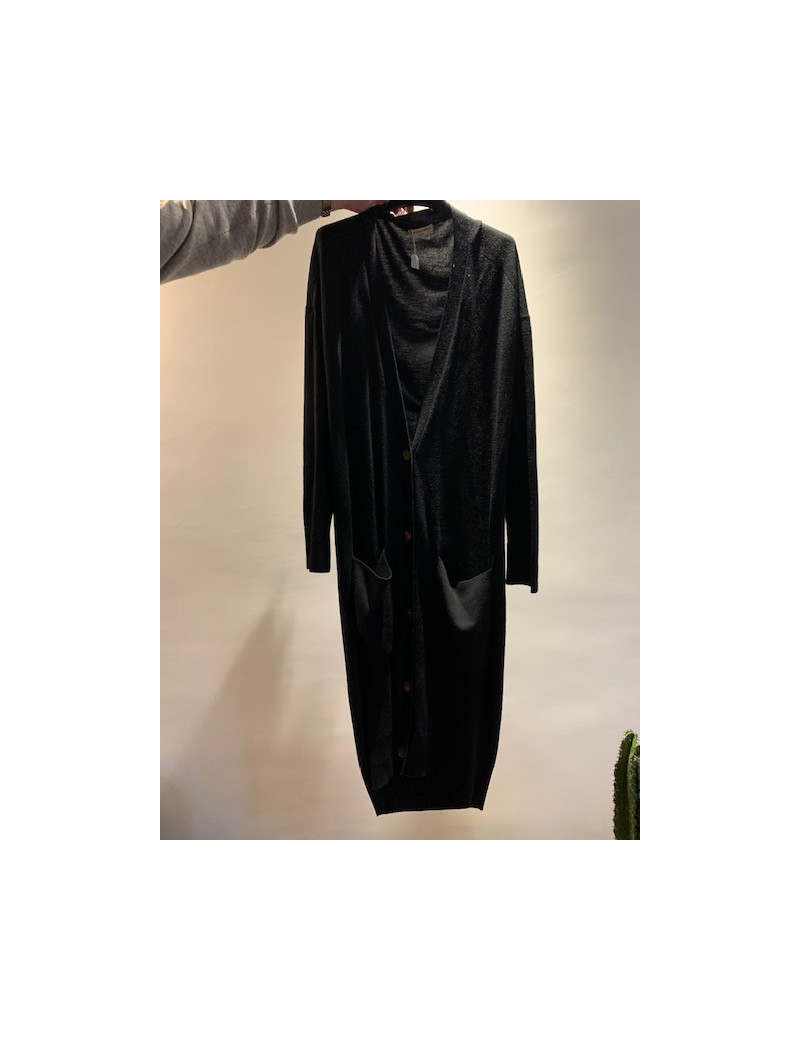 Gilet long BALENCIAGA T44 laine noire