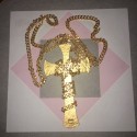 Collier croix MARGUERITE DE VALOIS enchainée dorée