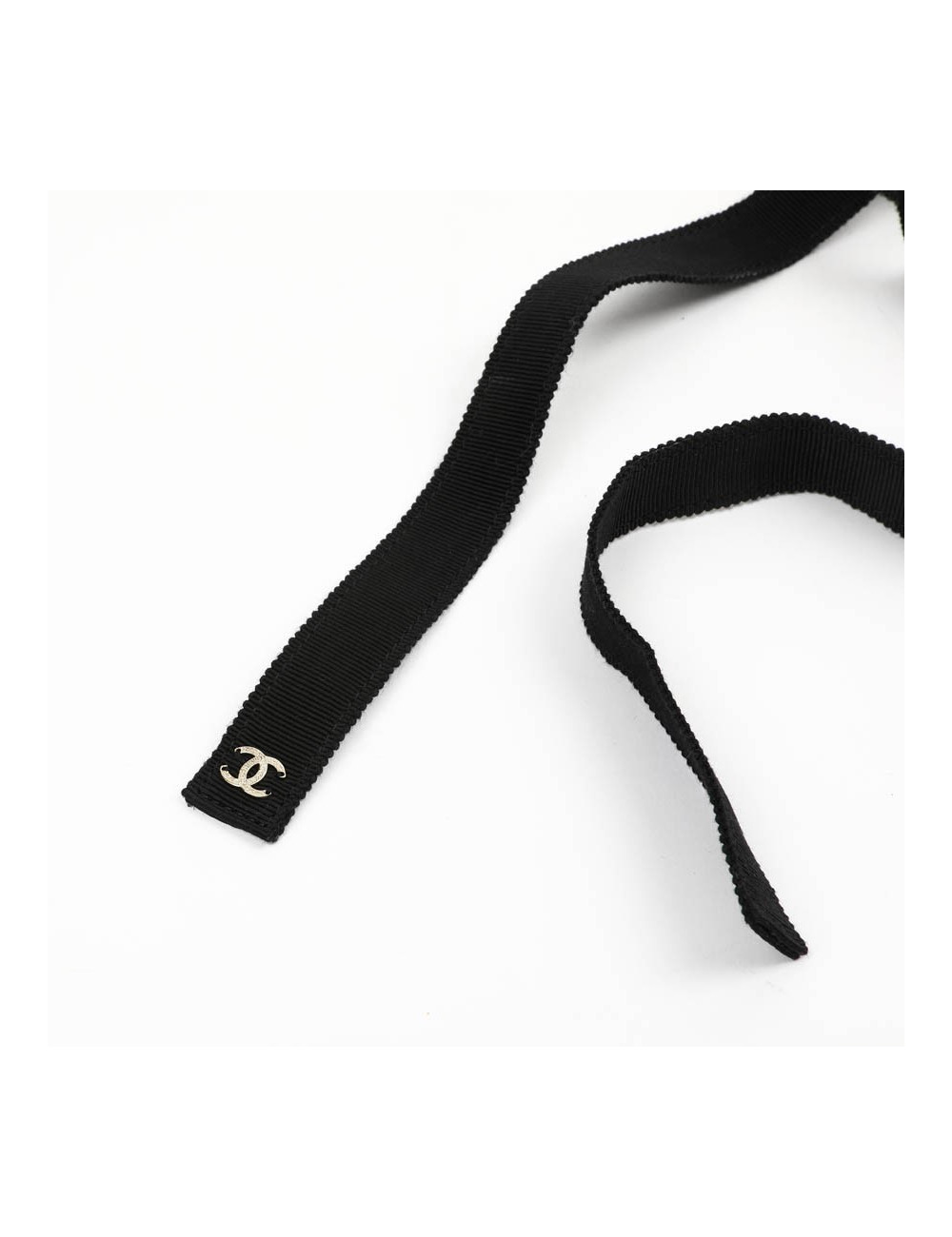 Ceinture CHANEL chaîne dorée entrelacée de cuir noir