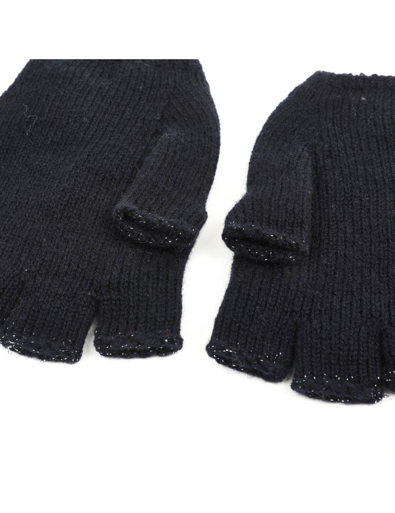 Mitaines CHANEL cachemire bleu marine