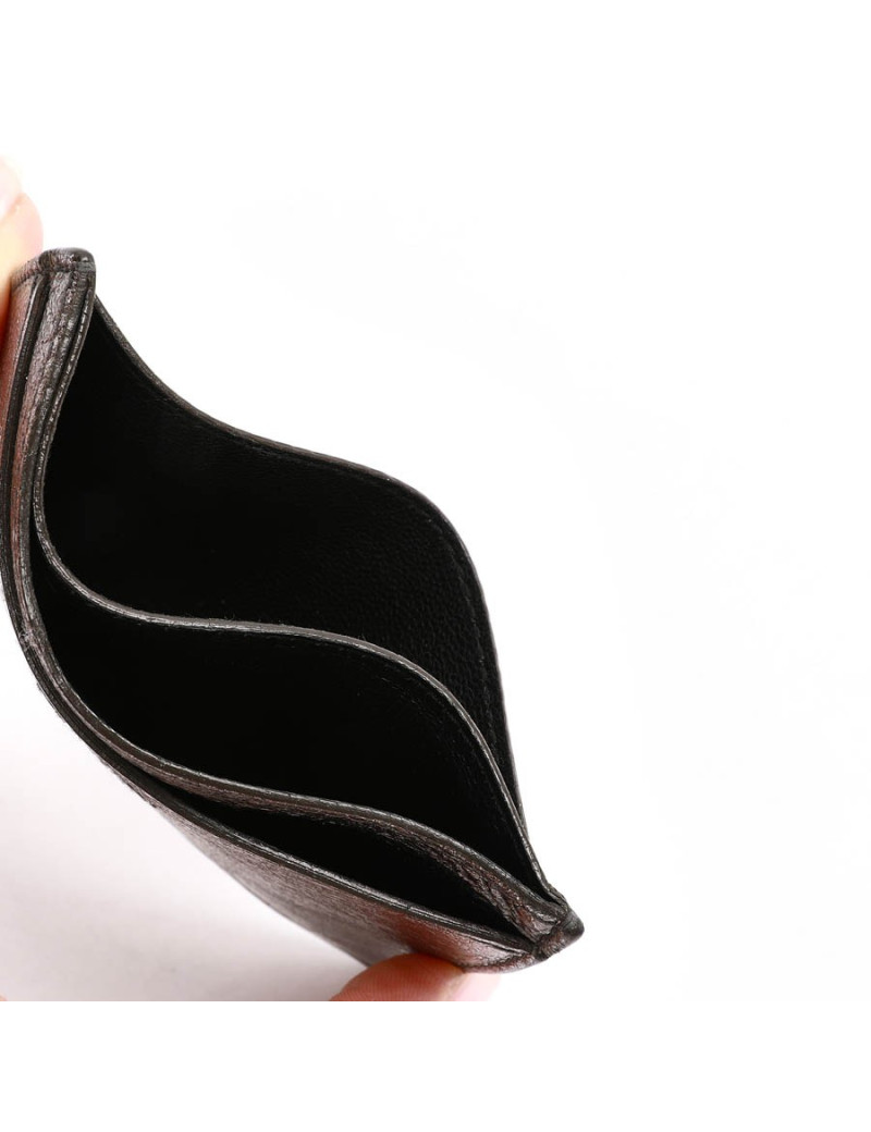 Porte-cartes YSL SAINT LAURENT cuir gris métallisé