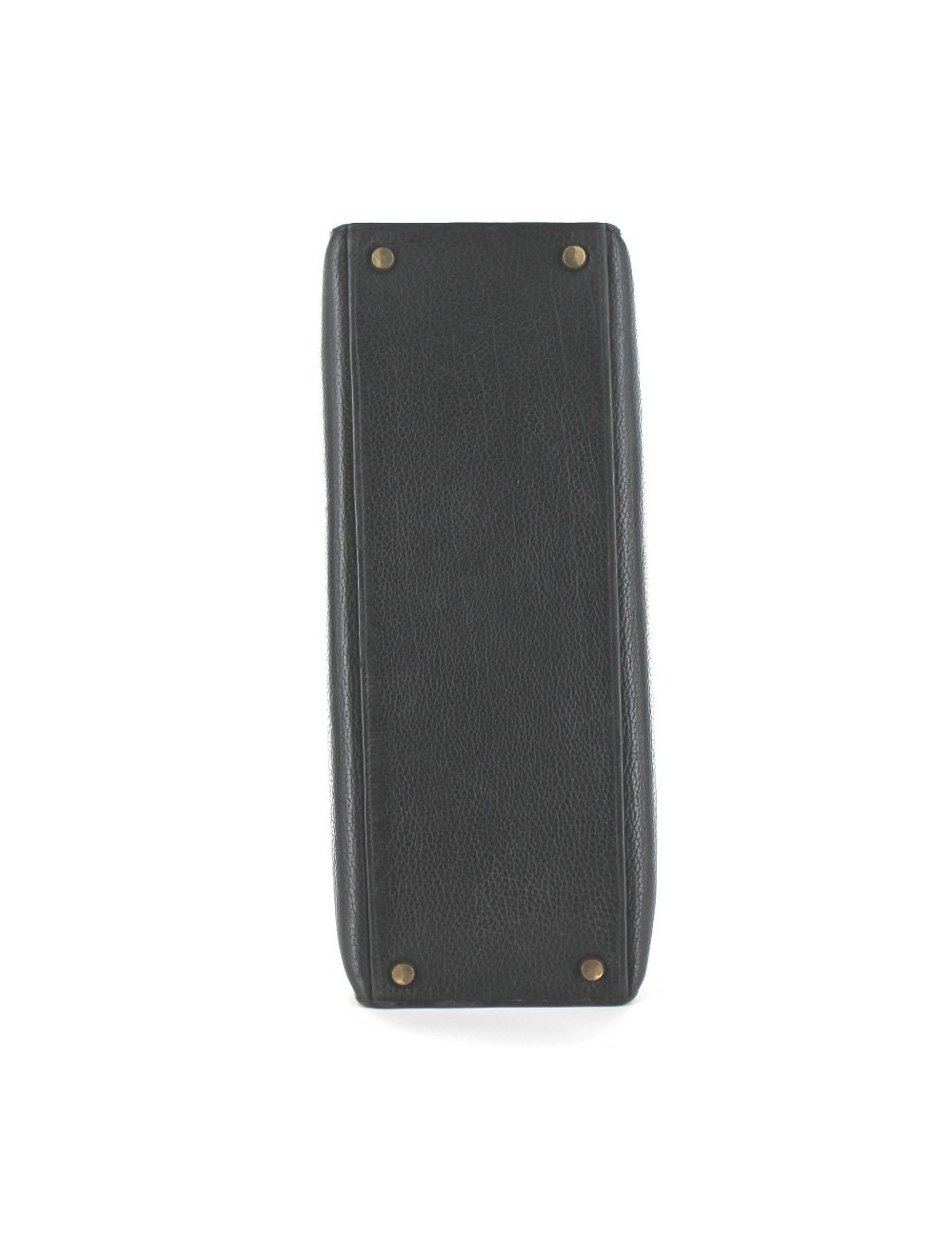 KELLY 32 HERMES vintage en cuir noir et bijouterie dorée