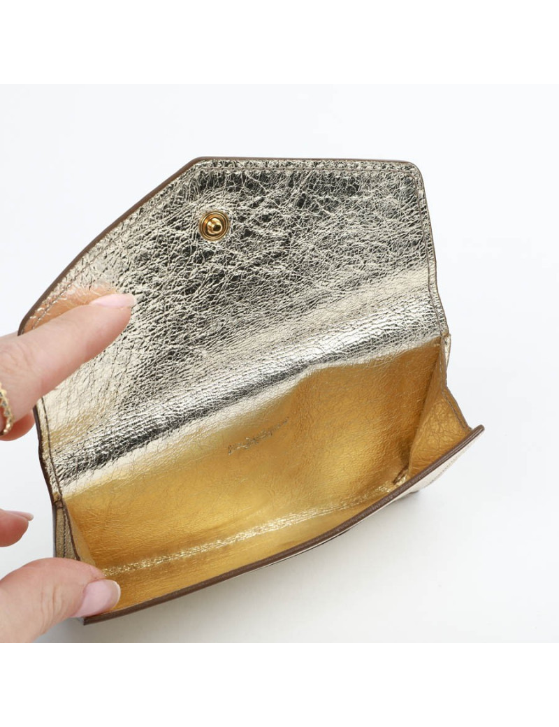 Porte- monnaie YSL SAINT LAURENT cuir doré