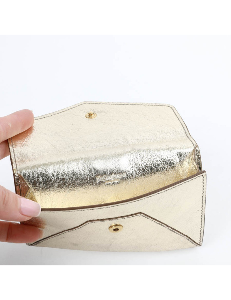 Porte- monnaie YSL SAINT LAURENT cuir doré