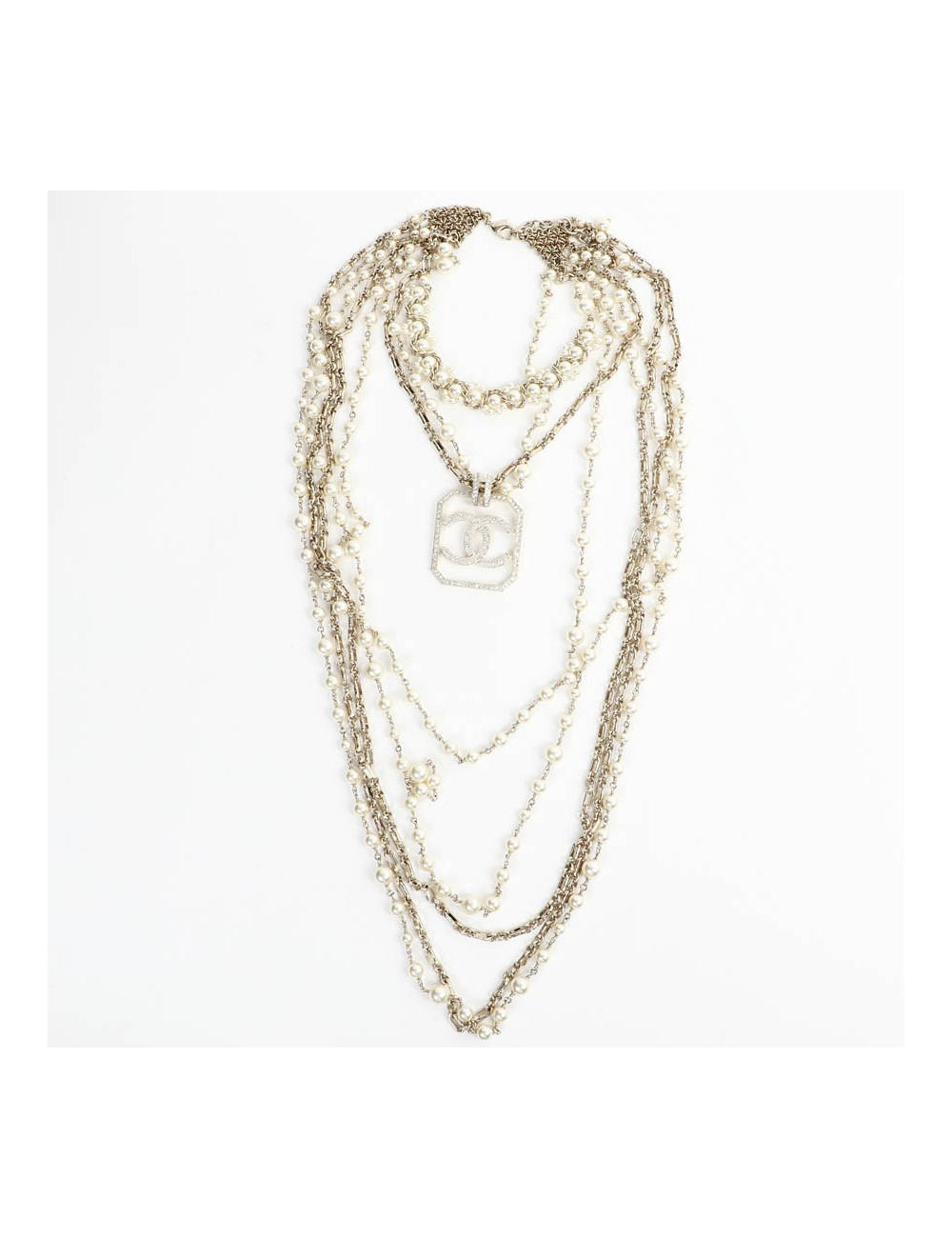 CHANEL Sautoir 5 rangs pendentif