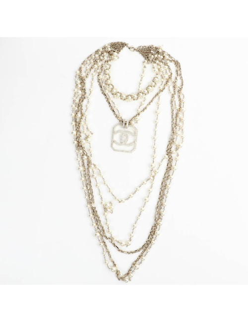 CHANEL Sautoir 5 rangs pendentif