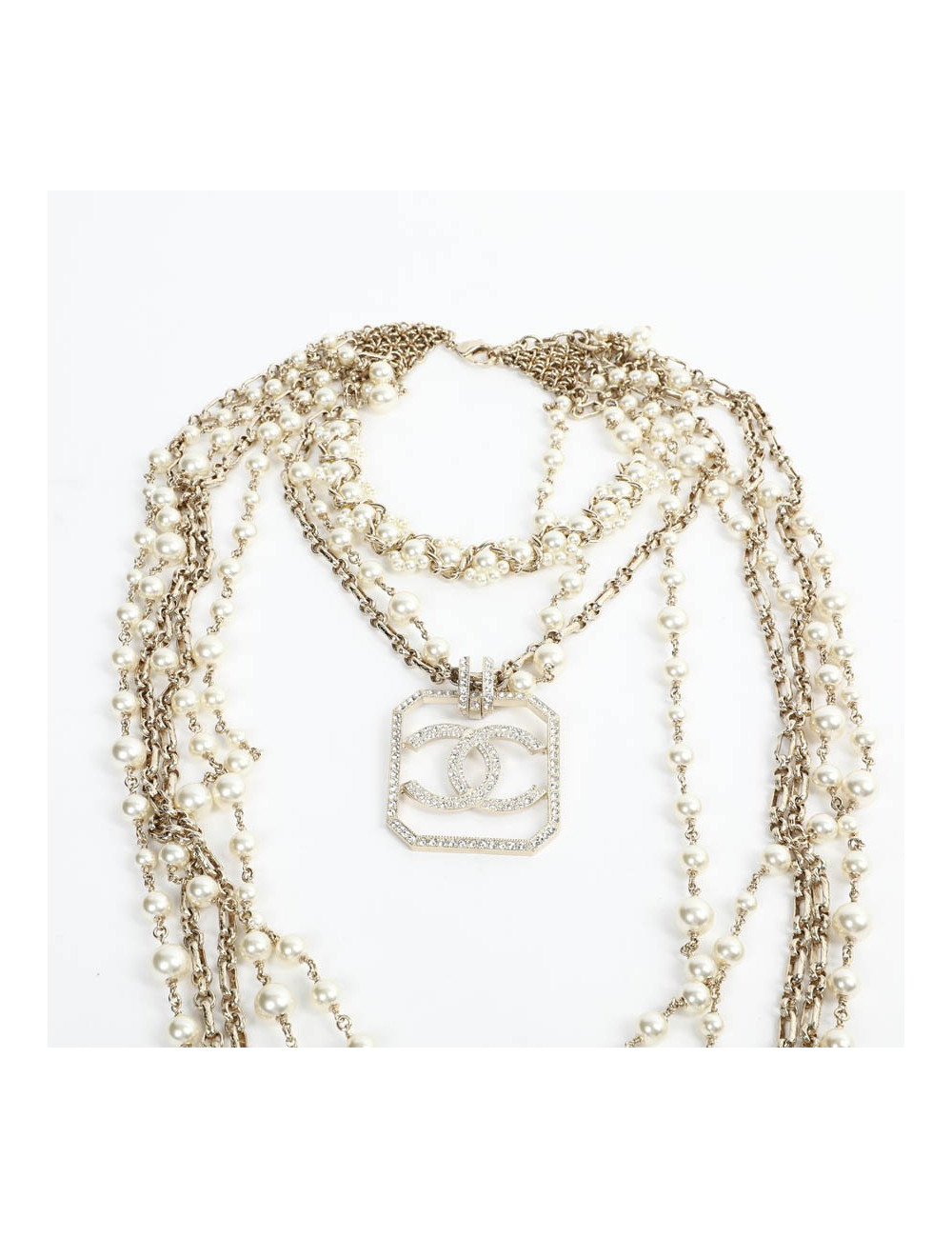 CHANEL Sautoir 5 rangs pendentif