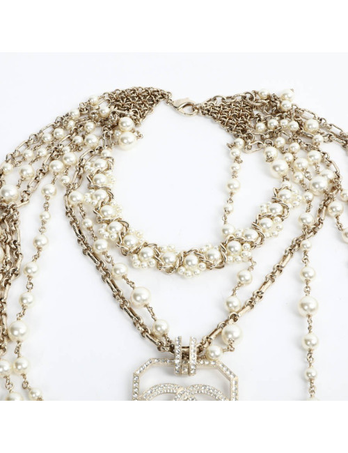 CHANEL Sautoir 5 rangs pendentif