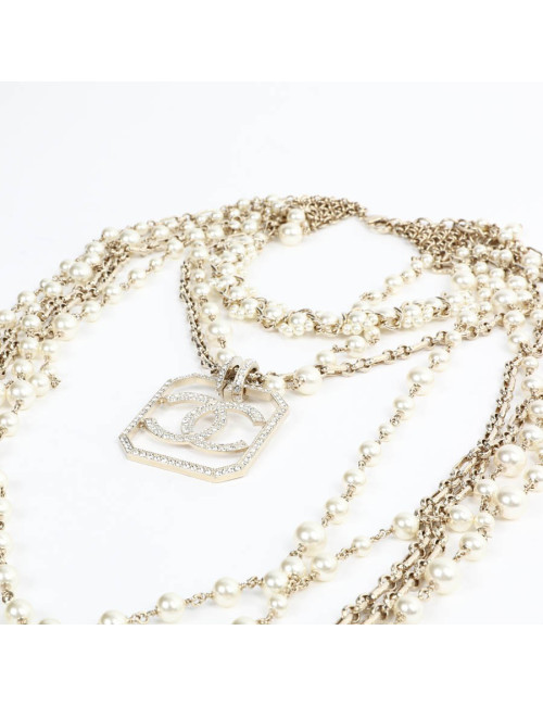 CHANEL Sautoir 5 rangs pendentif