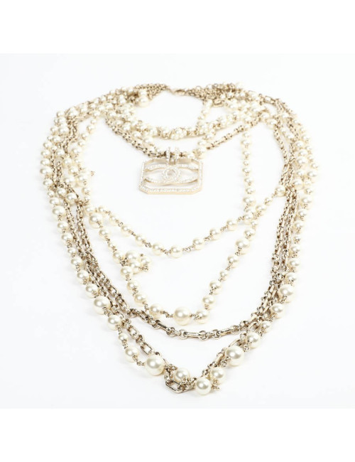CHANEL Sautoir 5 rangs pendentif