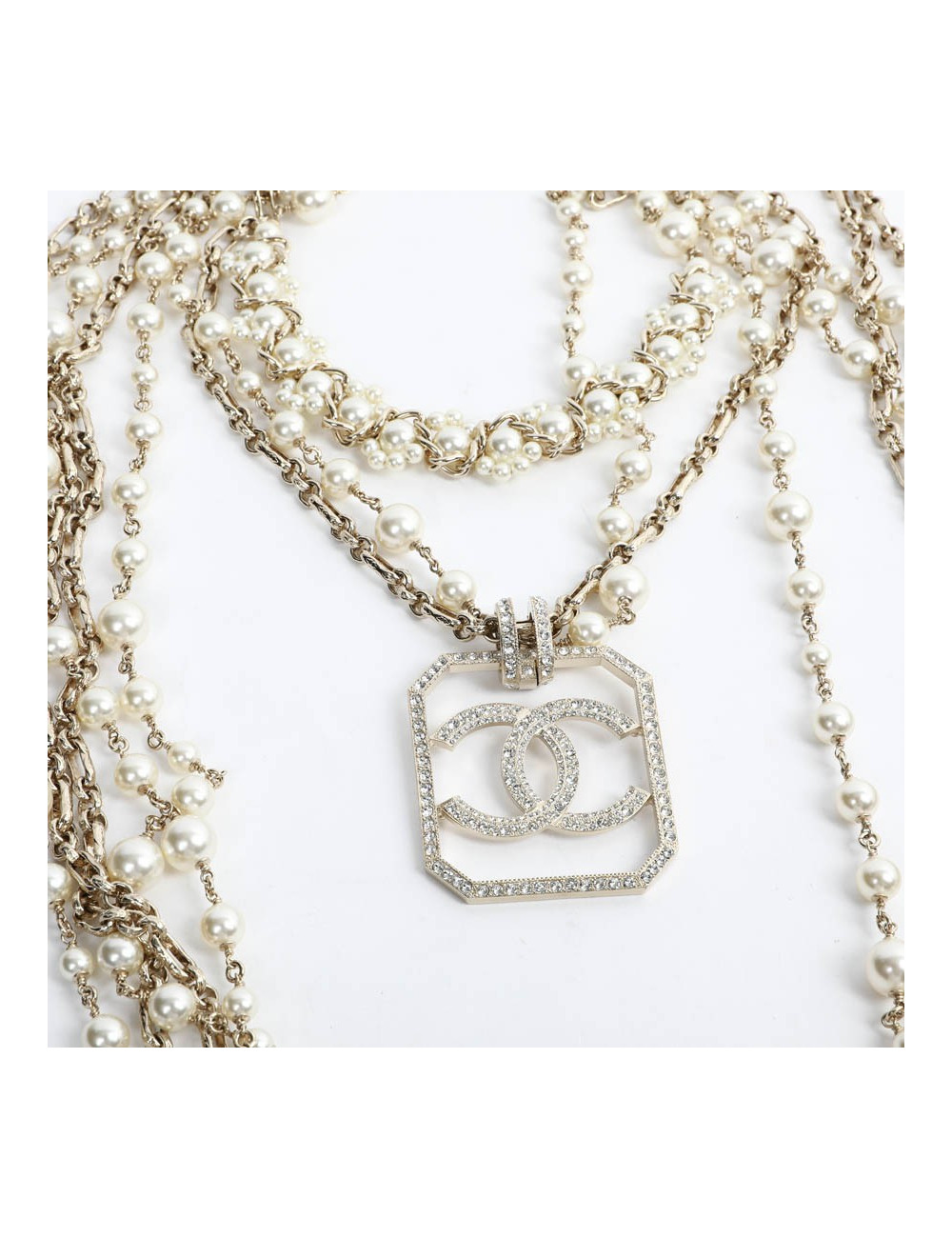 CHANEL Sautoir 5 rangs pendentif