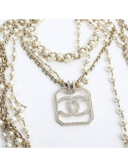 CHANEL Sautoir 5 rangs pendentif