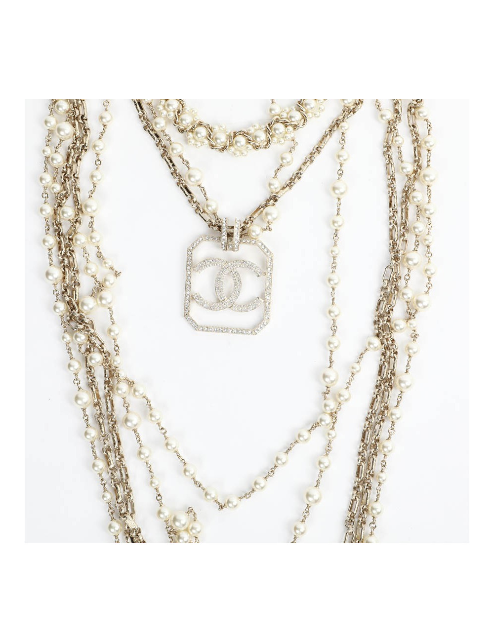 CHANEL Sautoir 5 rangs pendentif